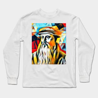 John Knox Abstract Portrait | John Knox Artwork 2 Long Sleeve T-Shirt